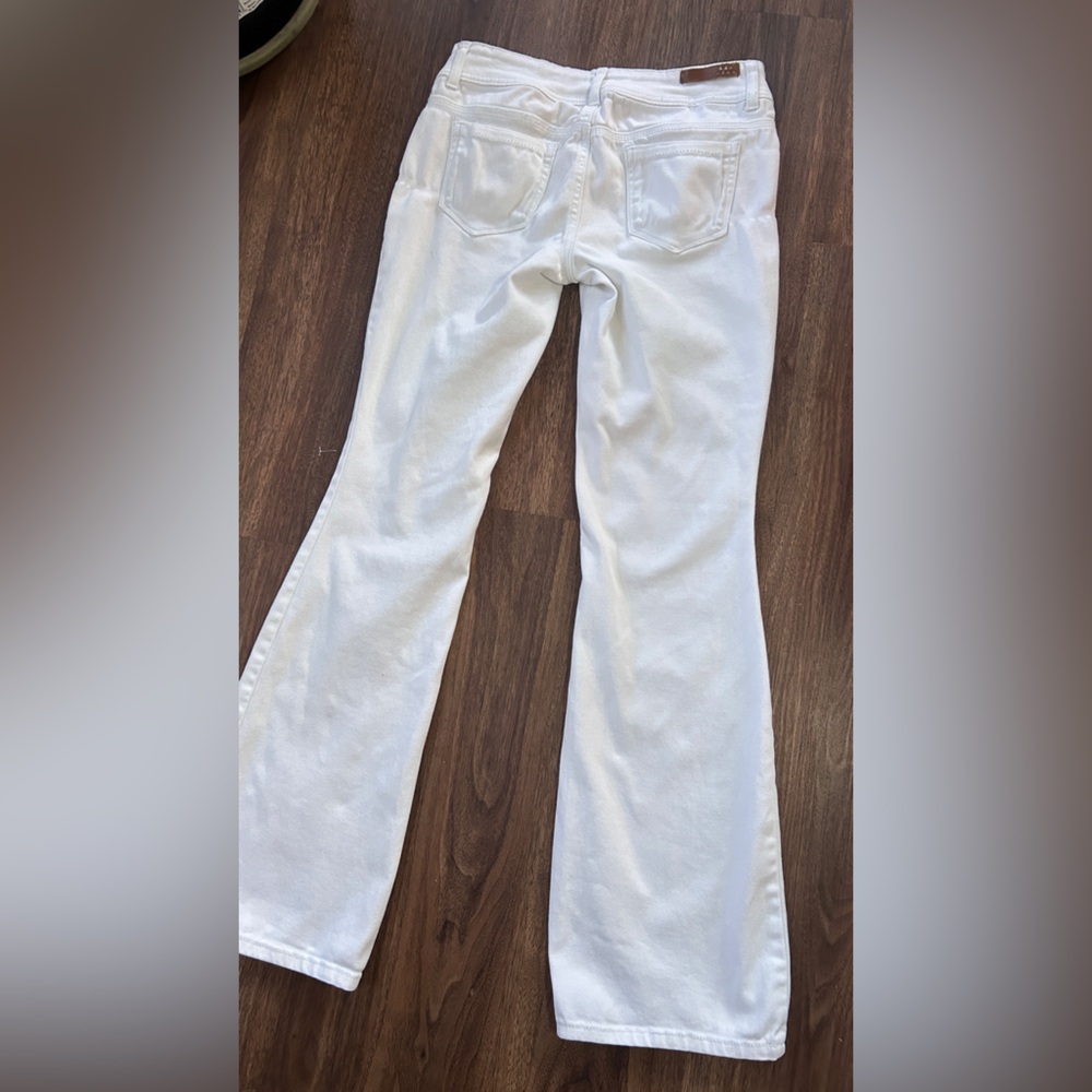 Y2K DOLLHOUSE Low Rise White Bootcut Flare Jeans 2000s Mall Preppy Indie Size 3 - Picture 10 of 13